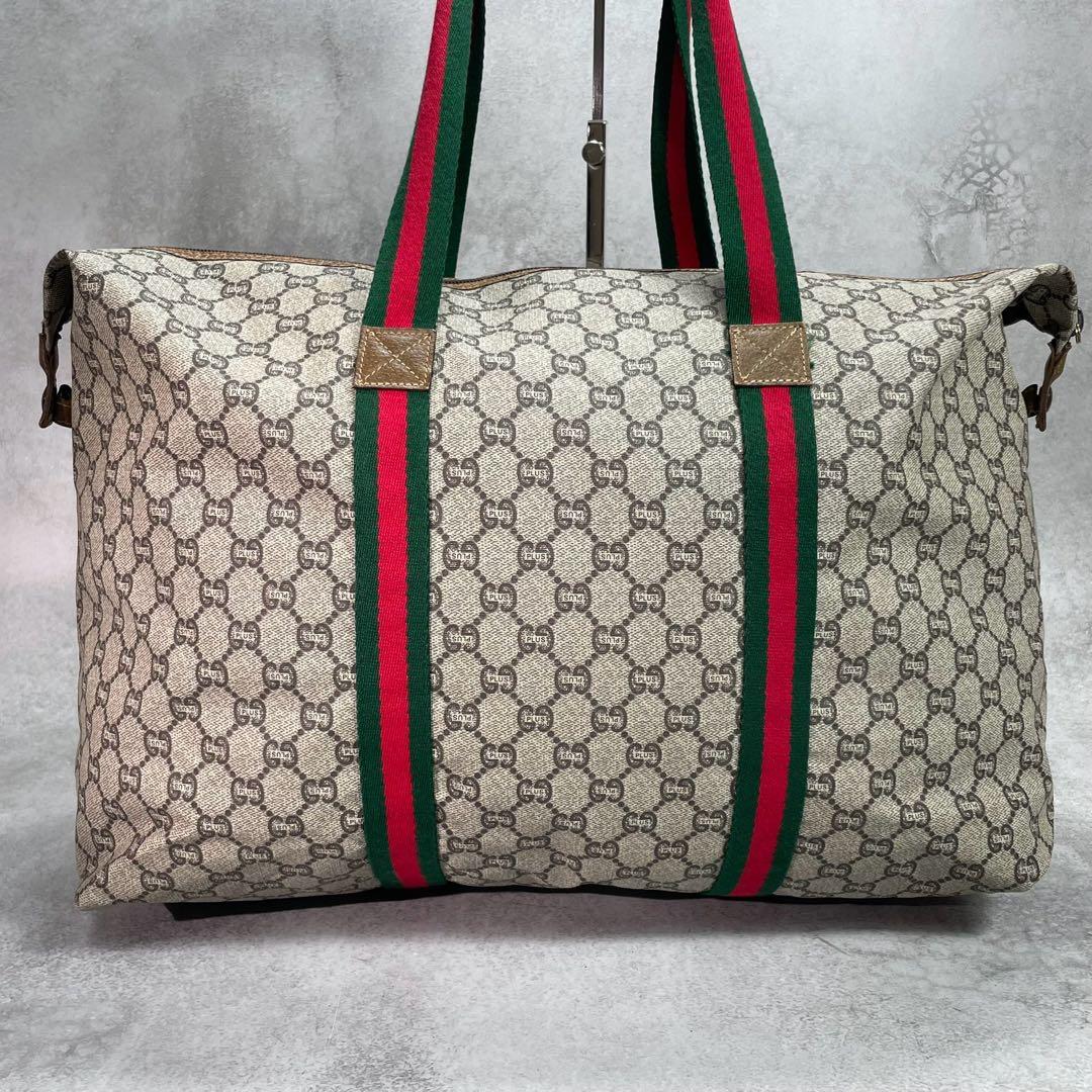 Gucci GG Sherry Line Boston Bag Brown Leather — view 3