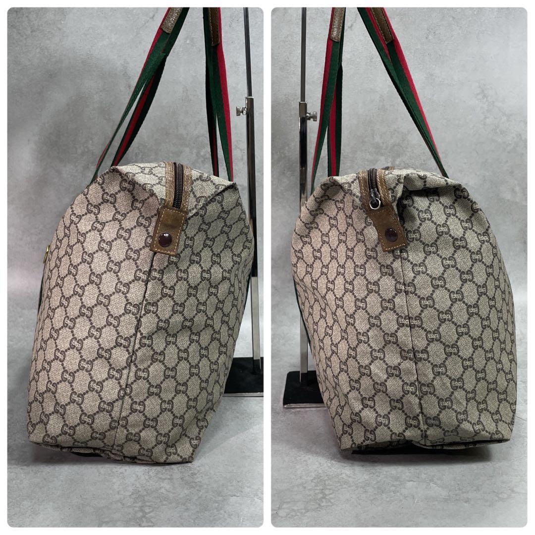 Gucci GG Sherry Line Boston Bag Brown Leather — view 8