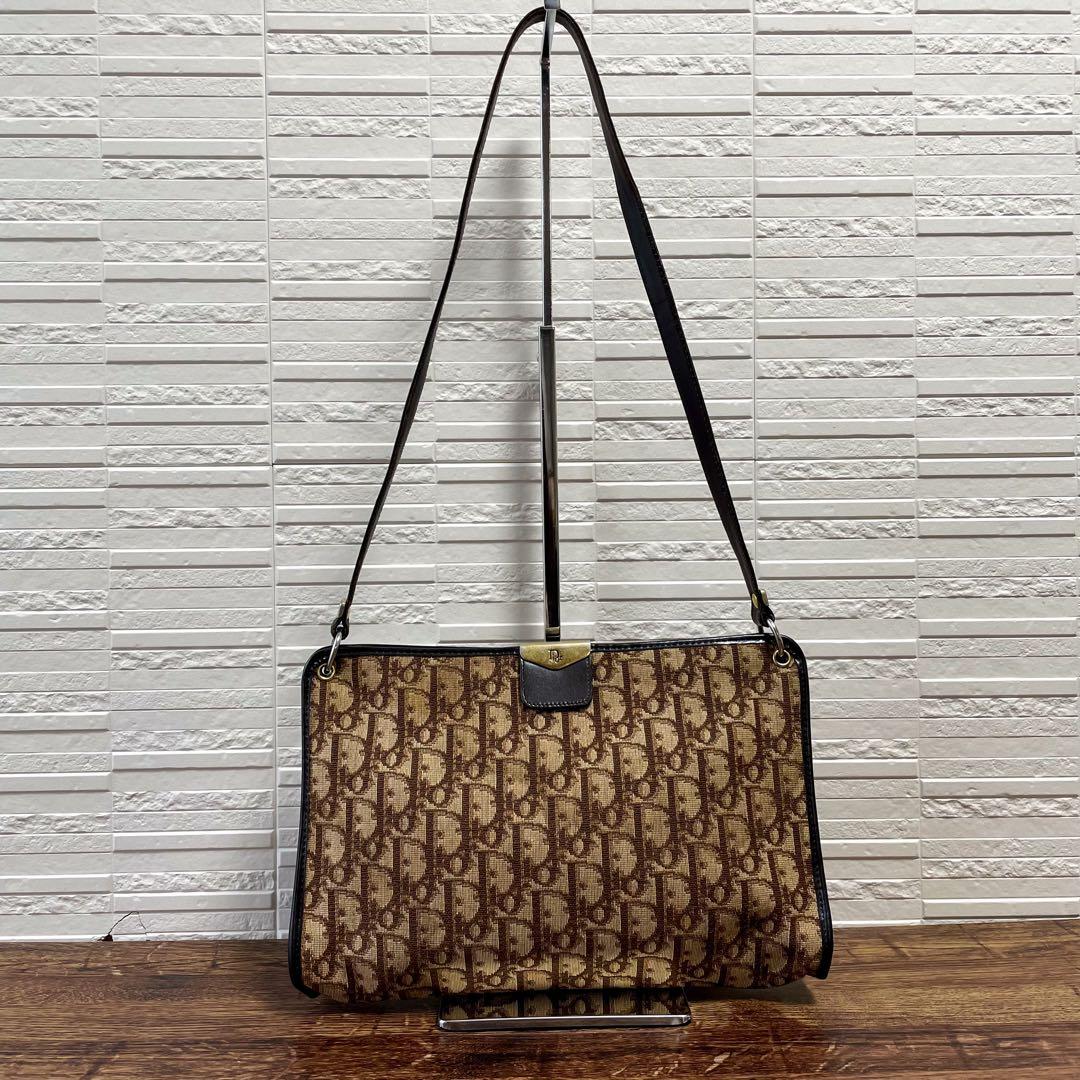 Dior Trotter Canvas Leather Shoulder Bag Pouch