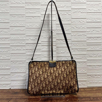 Dior Trotter Canvas Leather Shoulder Bag Pouch