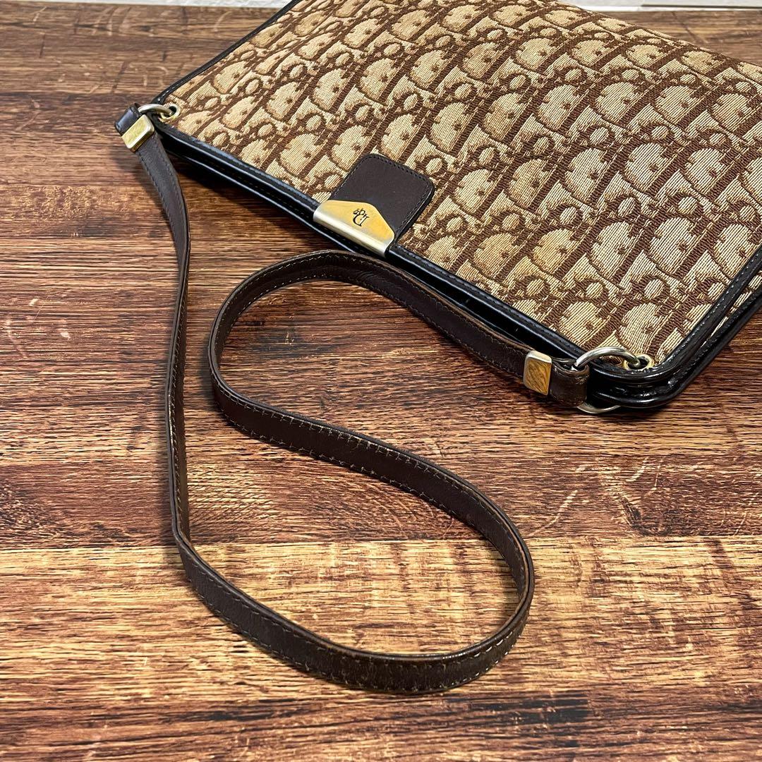 Dior Trotter Canvas Leather Shoulder Bag Pouch