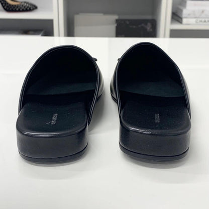 Balenciaga COSY BB Leather Logo Mule Black