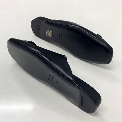Balenciaga COSY BB Leather Logo Mule Black