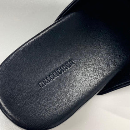 Balenciaga COSY BB Leather Logo Mule Black