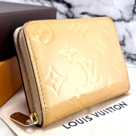Louis Vuitton Vernis Zippy Coin Purse Beige