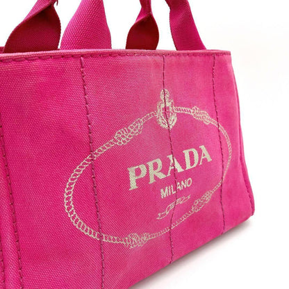 Prada Canapa Mini Handbag Canvas Gold Hardware Card