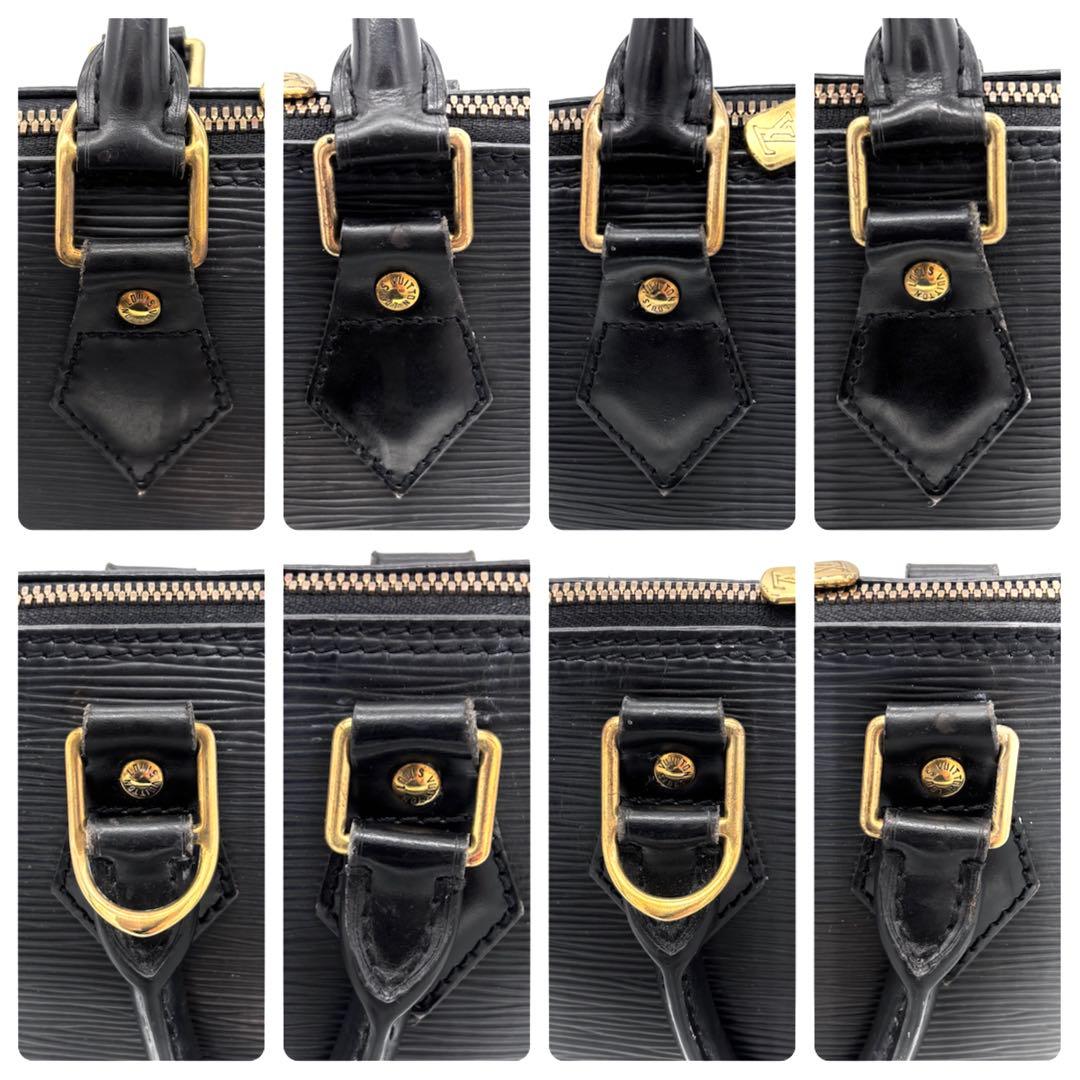 Louis Vuitton Epi Alma PM Handbag Noir Black Gold — view 8