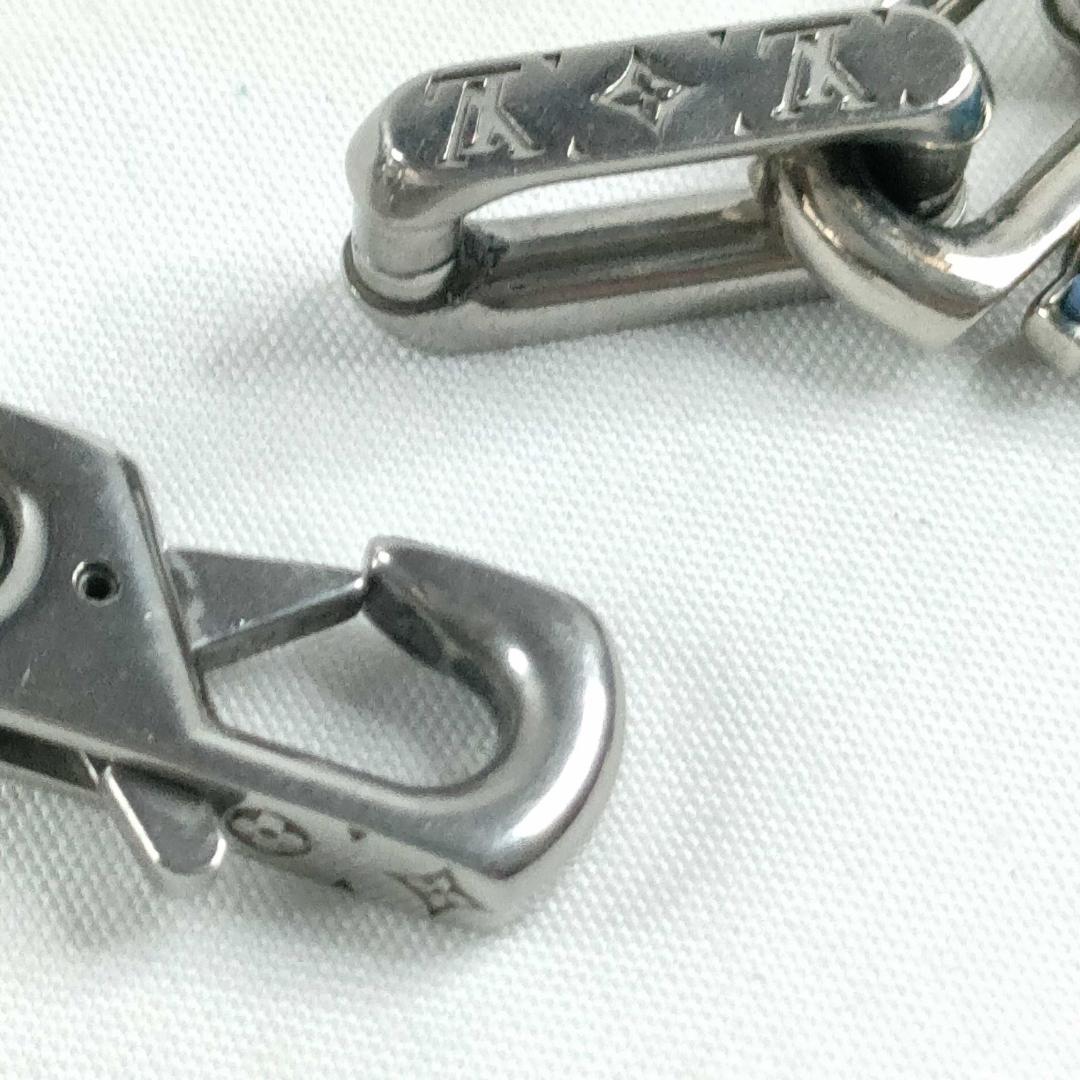 Louis Vuitton Monogram Chain Necklace Silver Blue — view 7