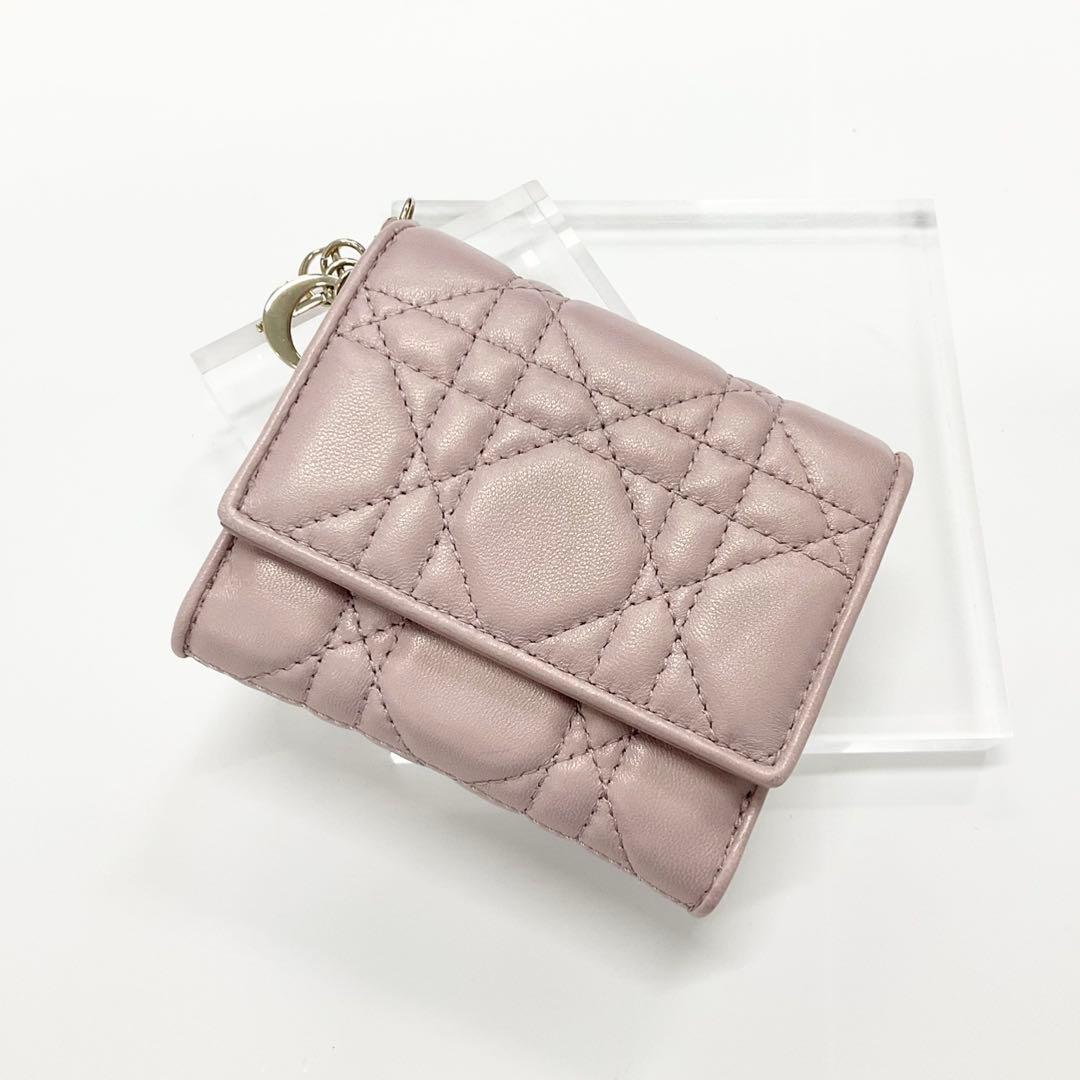 Dior Lady Dior Lotus Wallet Leather