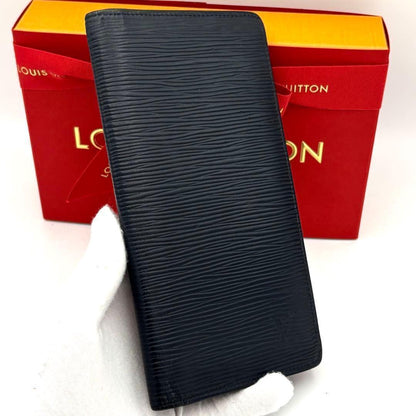 Louis Vuitton Newshape Navy Epi Portefeuille Brazza Wallet