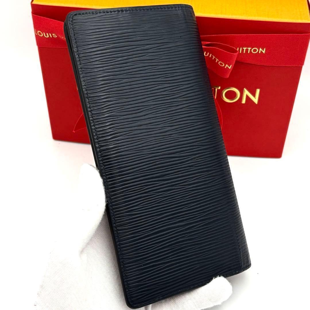 Louis Vuitton Newshape Navy Epi Portefeuille Brazza Wallet — view 2