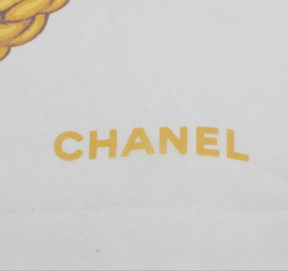 Chanel CC Logo Pattern Medal Sheer Silk Scarf — view 6
