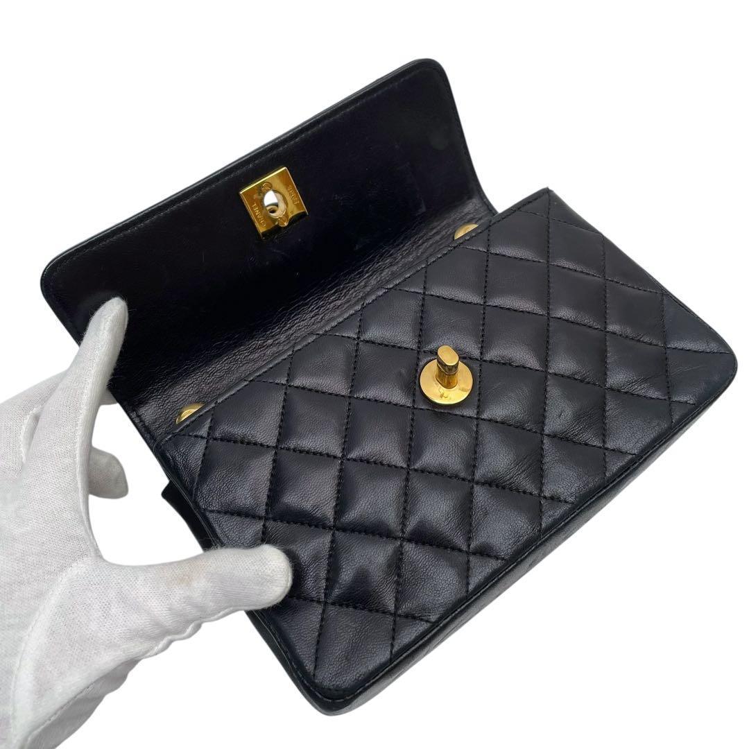 Chanel Lambskin Mini Quilted Chain Shoulder Bag Compact — view 8