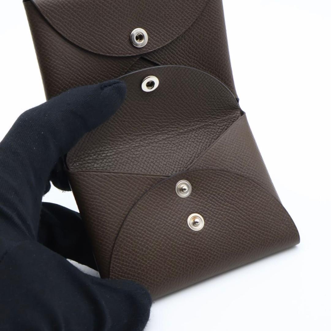Hermes Calvi Duo Bifold Wallet Epsom Jiao Brown — view 4