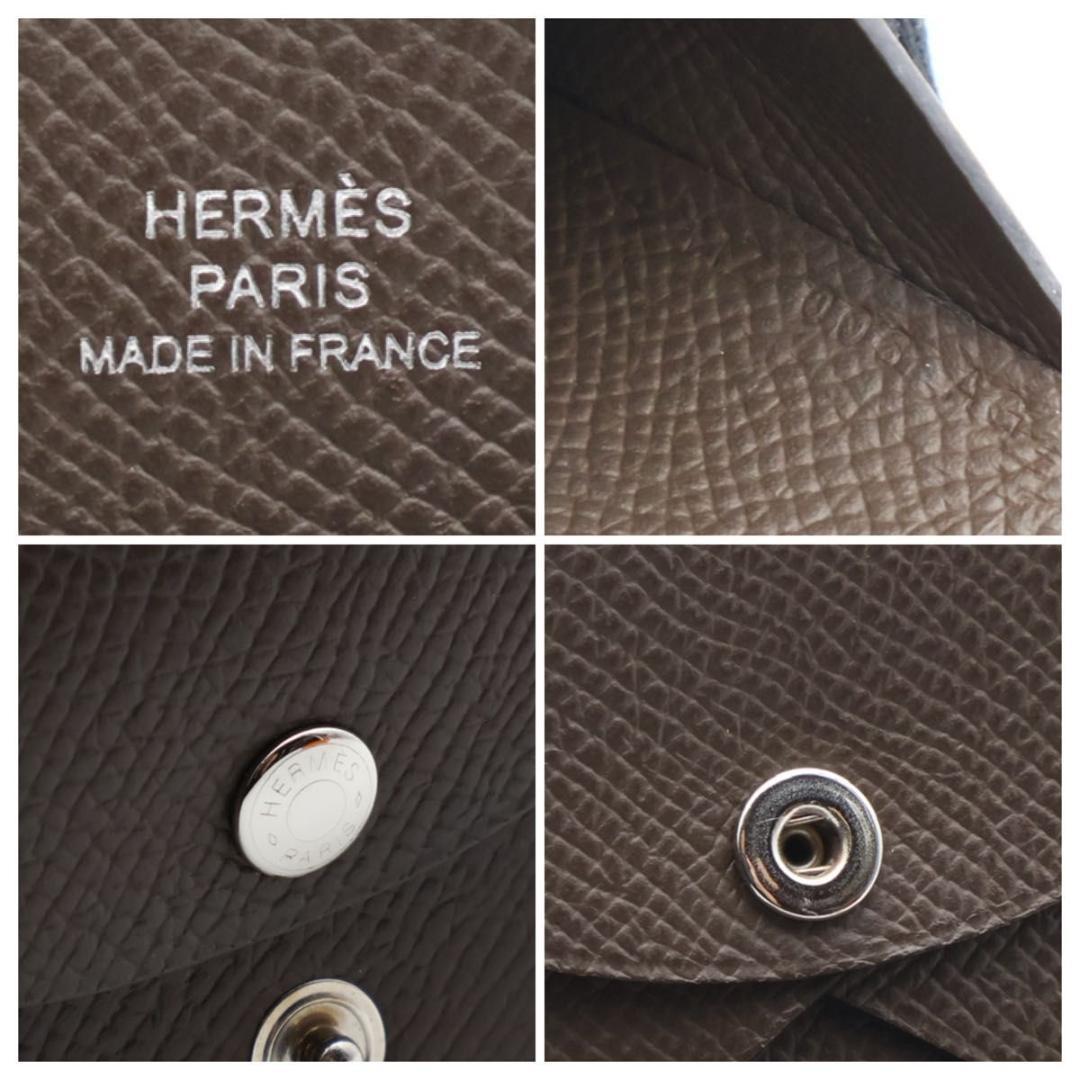 Hermes Calvi Duo Bifold Wallet Epsom Jiao Brown — view 8