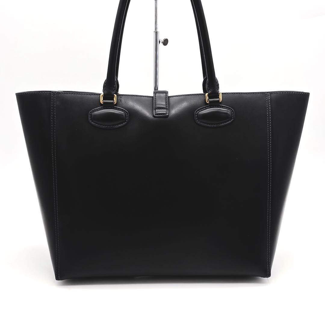 Loewe Leo Leather Tote Bag Anagram Black Blue — view 2