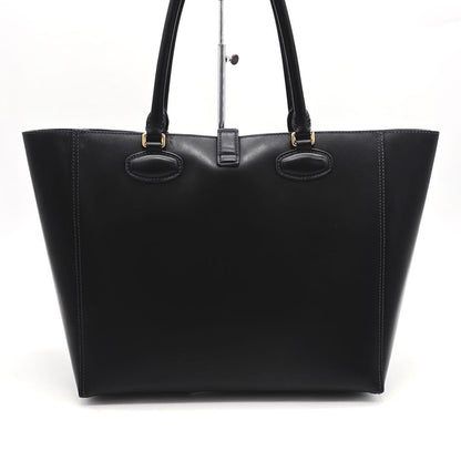Loewe Leo Leather Tote Bag Anagram Black Blue — view 2