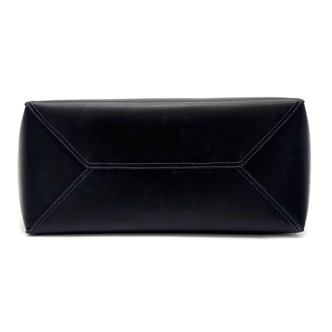 Loewe Leo Leather Tote Bag Anagram Black Blue — view 5