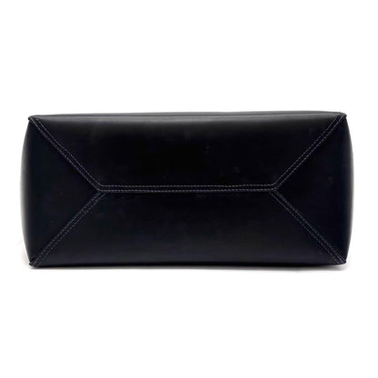Loewe Leo Leather Tote Bag Anagram Black Blue — view 5
