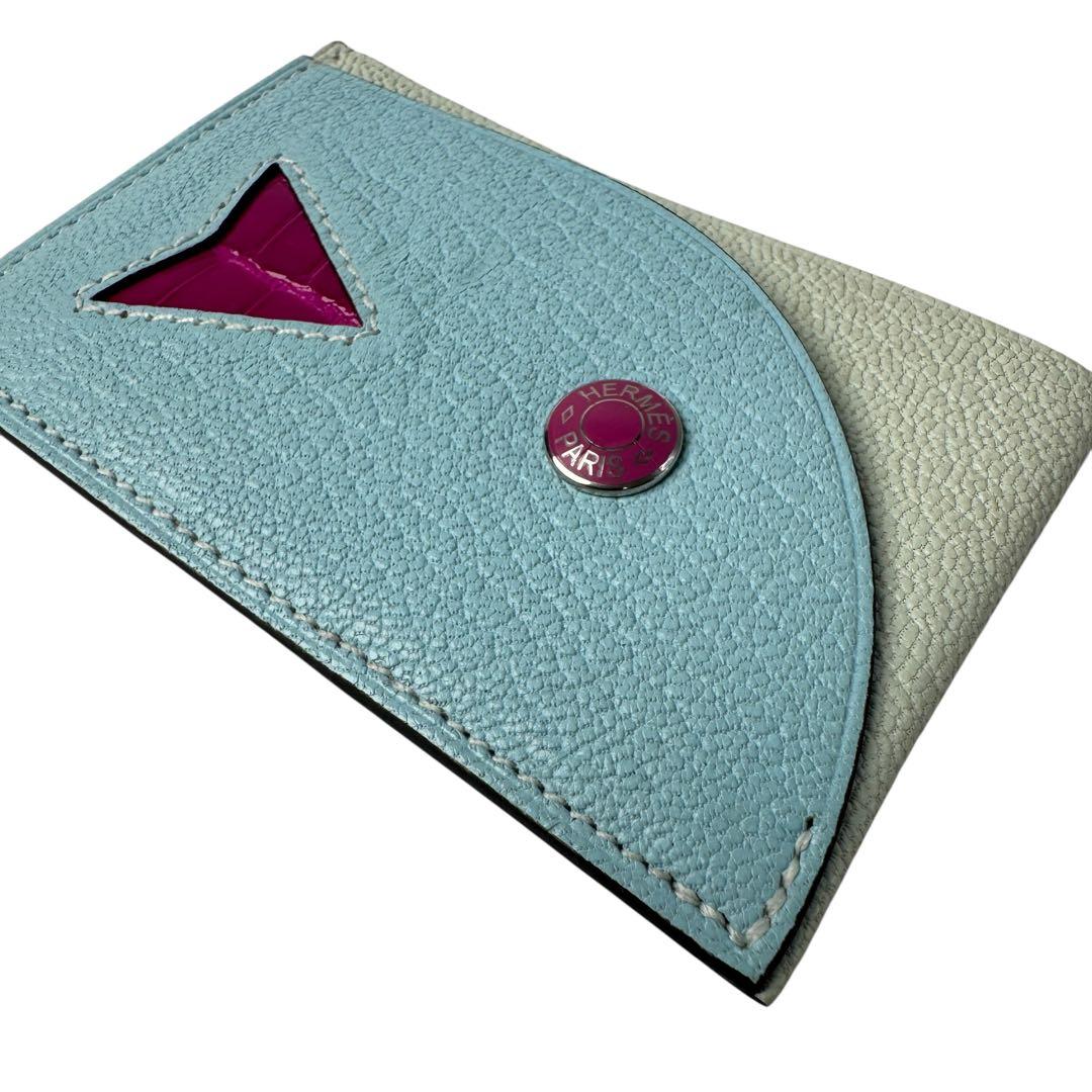 Hermes Poisson Card Holder Chevremisol — view 5