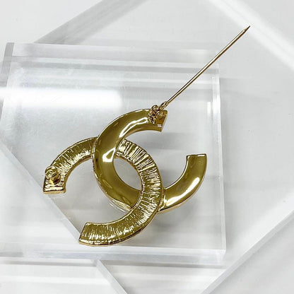 Chanel Brooch Heremark Gold Black