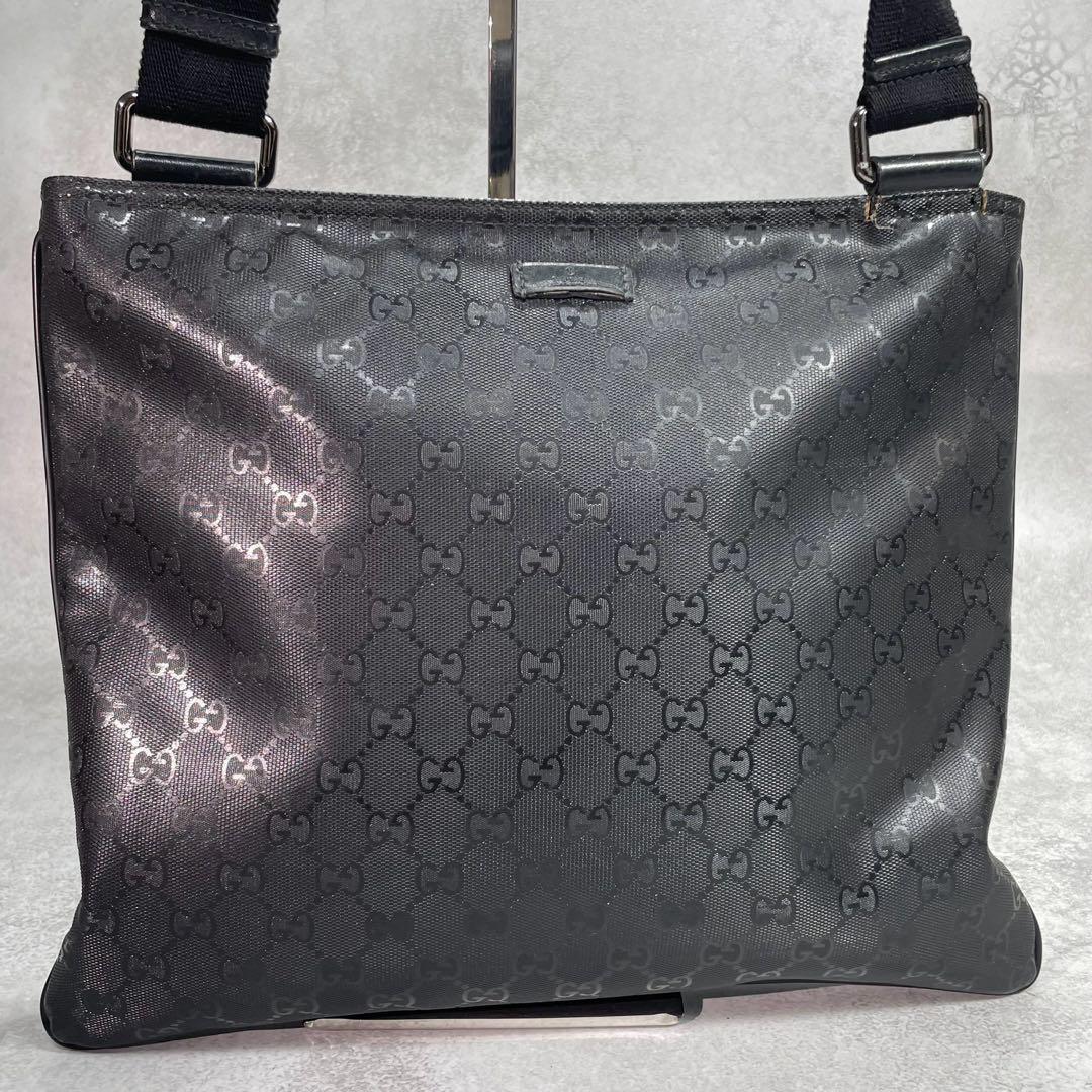 Gucci GG Shoulder Bag Imprime Black Leather Logo — view 2