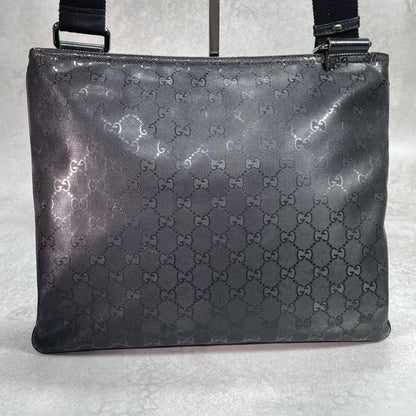 Gucci GG Shoulder Bag Imprime Black Leather Logo — view 3