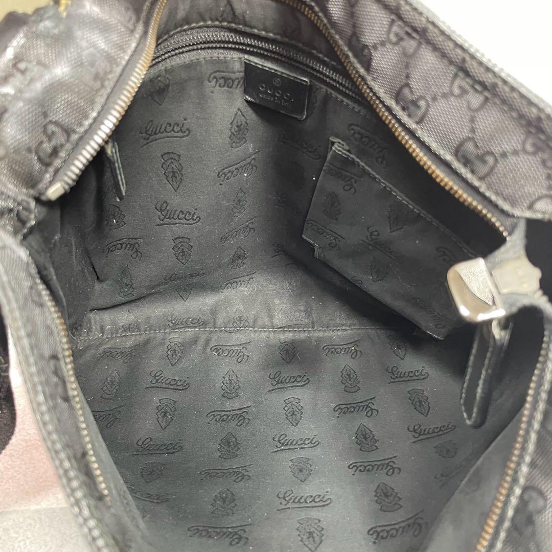 Gucci GG Shoulder Bag Imprime Black Leather Logo — view 5