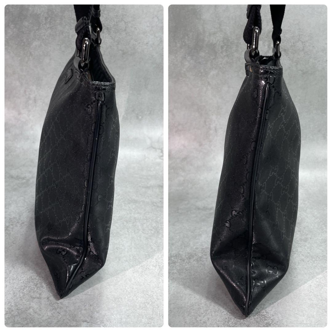 Gucci GG Shoulder Bag Imprime Black Leather Logo — view 7