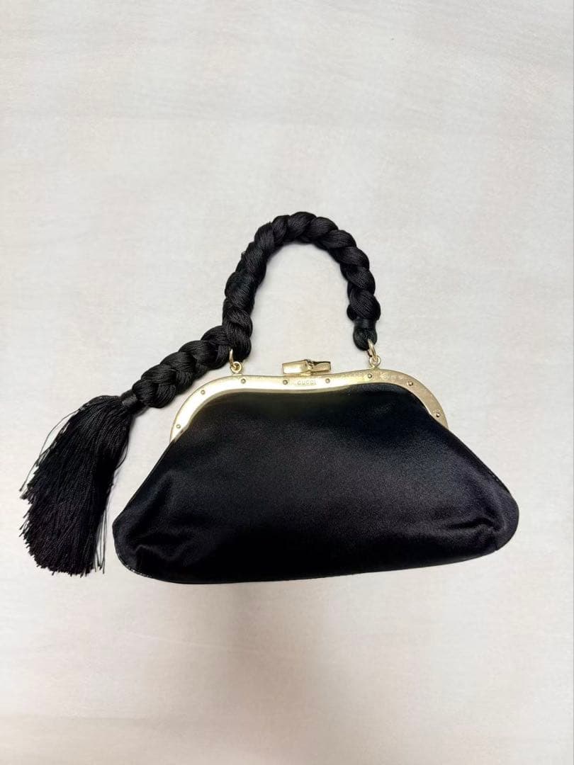 Gucci Tom Ford Era Satin Handbag Tassel Braided Handle — view 2