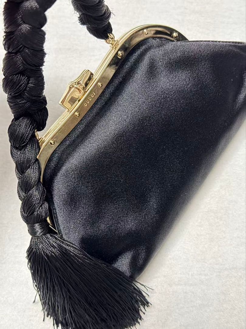 Gucci Tom Ford Era Satin Handbag Tassel Braided Handle — view 4