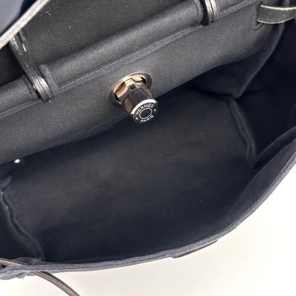 Hermes Herbag a Dos PM Black Toile Ash Leather Silver Handbag — view 3
