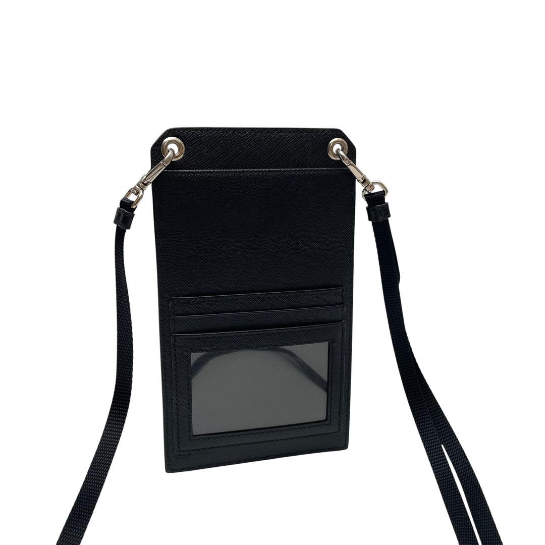 Prada Saffiano Leather Shoulder Bag Phone Case Black — view 2