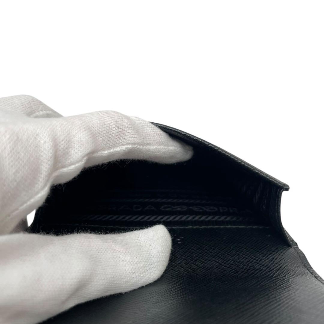 Prada Saffiano Leather Shoulder Bag Phone Case Black — view 8