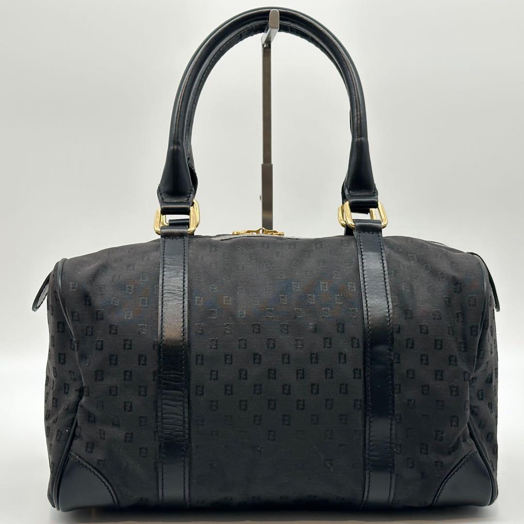 Fendi FF Canvas Zucchino Zucca Mini Boston Vintage Handbag — view 3