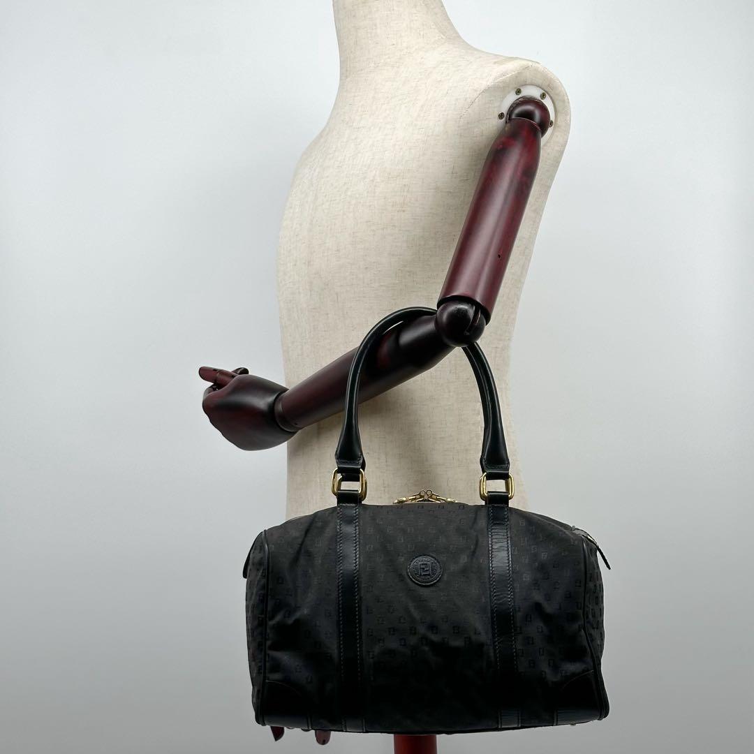 Fendi FF Canvas Zucchino Zucca Mini Boston Vintage Handbag — view 5