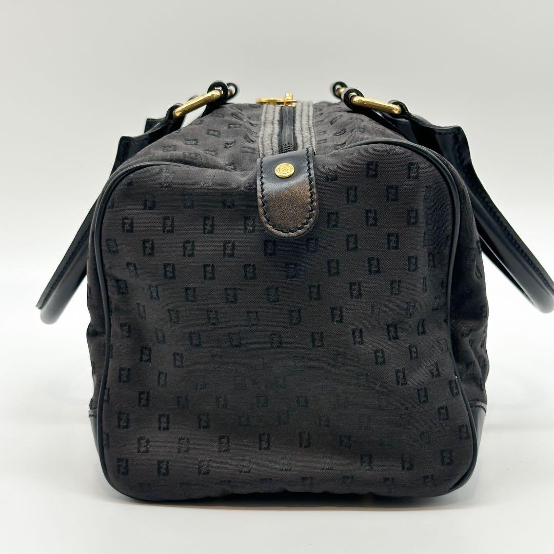 Fendi FF Canvas Zucchino Zucca Mini Boston Vintage Handbag — view 6