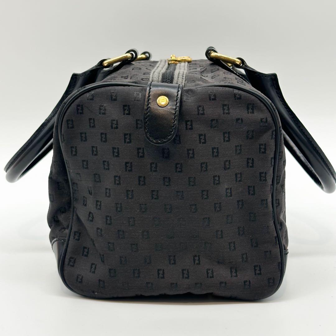 Fendi FF Canvas Zucchino Zucca Mini Boston Vintage Handbag — view 7