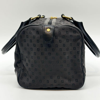 Fendi FF Canvas Zucchino Zucca Mini Boston Vintage Handbag — view 7