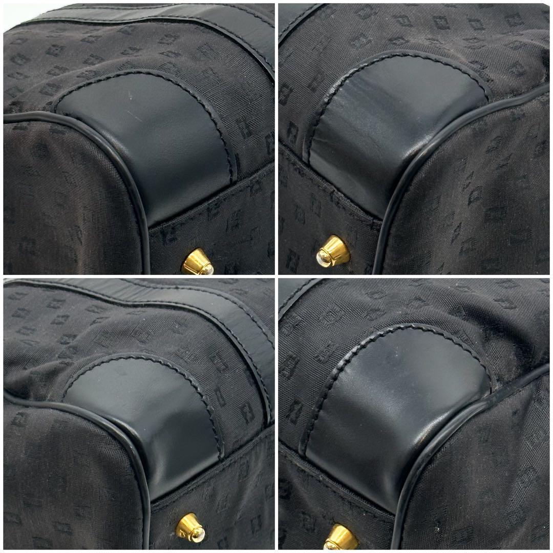 Fendi FF Canvas Zucchino Zucca Mini Boston Vintage Handbag — view 9