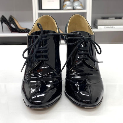 Chanel Patent CC Logo Lace-up Booties Black Boot — view 4