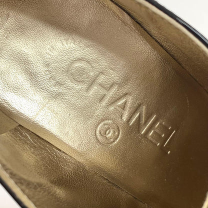 Chanel Patent CC Logo Lace-up Booties Black Boot — view 8