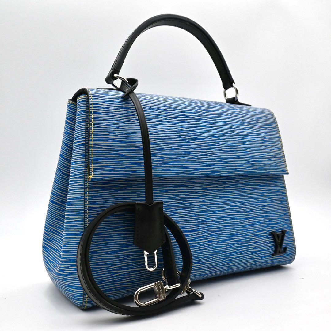 Louis Vuitton Epi Denim Cluny MM Handbag 2-Way Blue