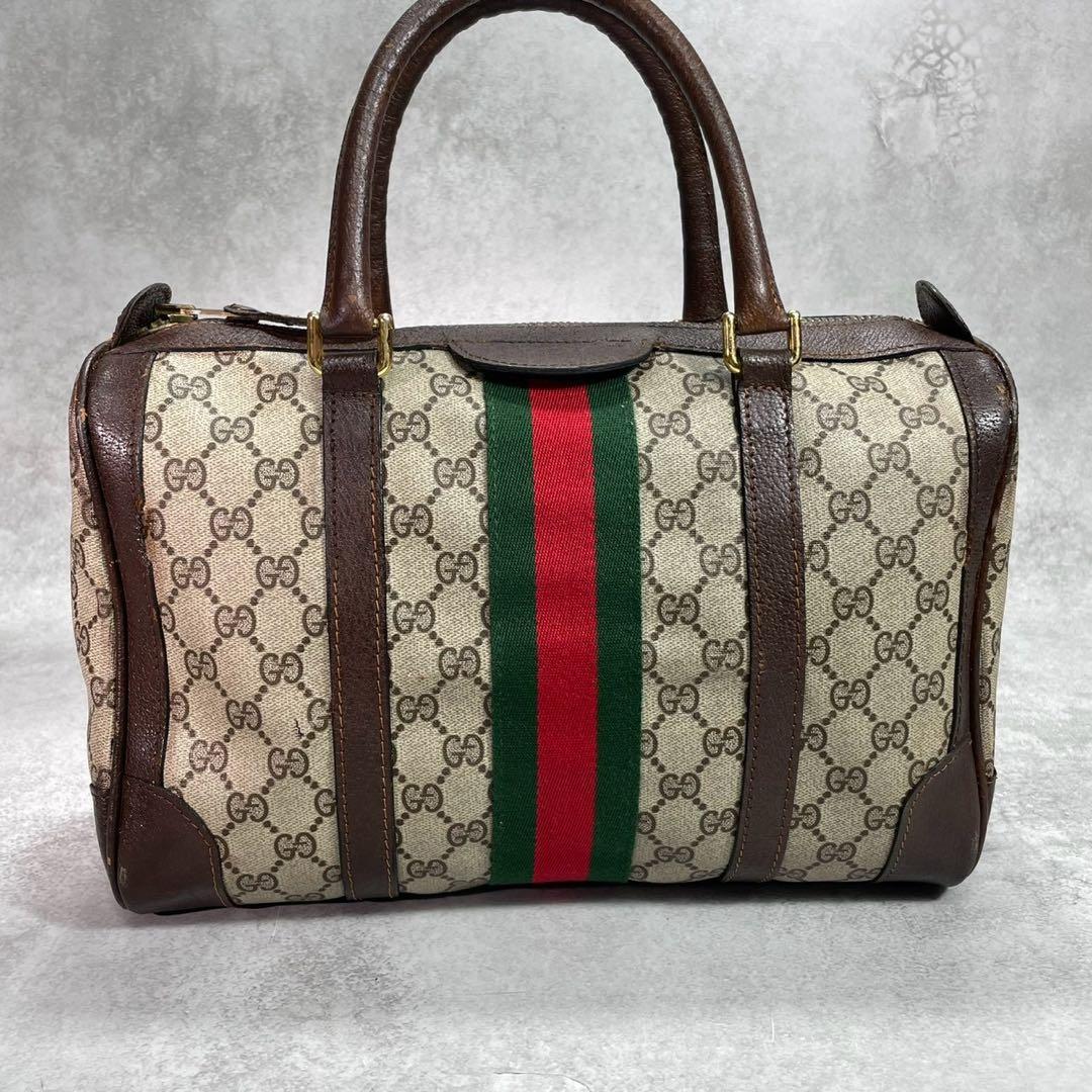 Gucci GG Sherry Line Boston Bag Hand Leather Brown — view 2