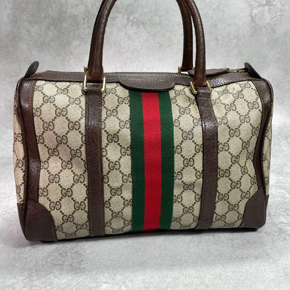 Gucci GG Sherry Line Boston Bag Hand Leather Brown — view 3