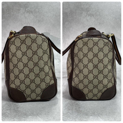 Gucci GG Sherry Line Boston Bag Hand Leather Brown — view 7