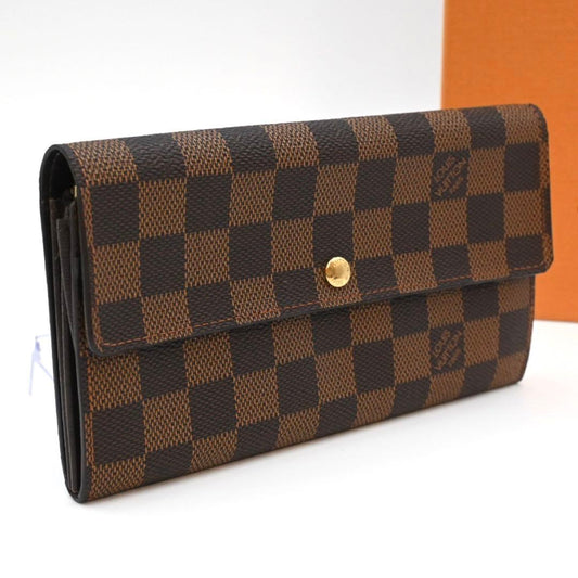 Louis Vuitton Damier Ebene Porte Monnaie Credit Wallet Brown