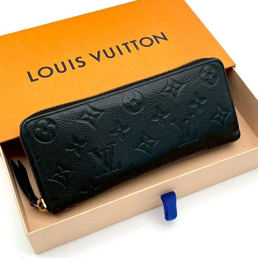 Louis Vuitton Empreinte Portefeuille Clemence Noir Round Zip Wallet