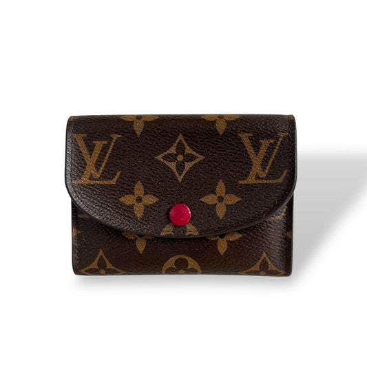 Louis Vuitton Coin Case Porte Monet Rosali Fuchsia Monogram Brown