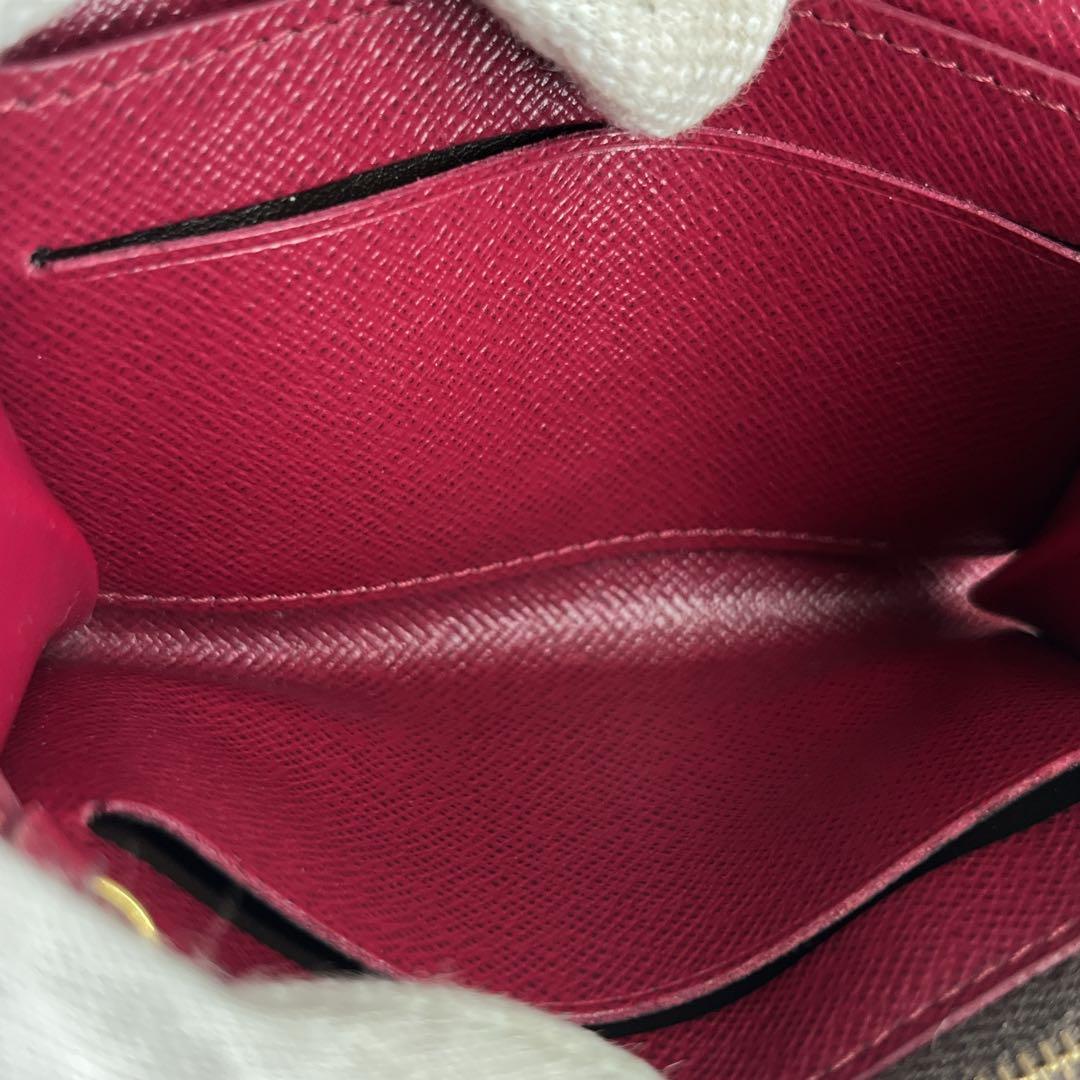 Louis Vuitton Coin Case Porte Monet Rosali Fuchsia Monogram Brown